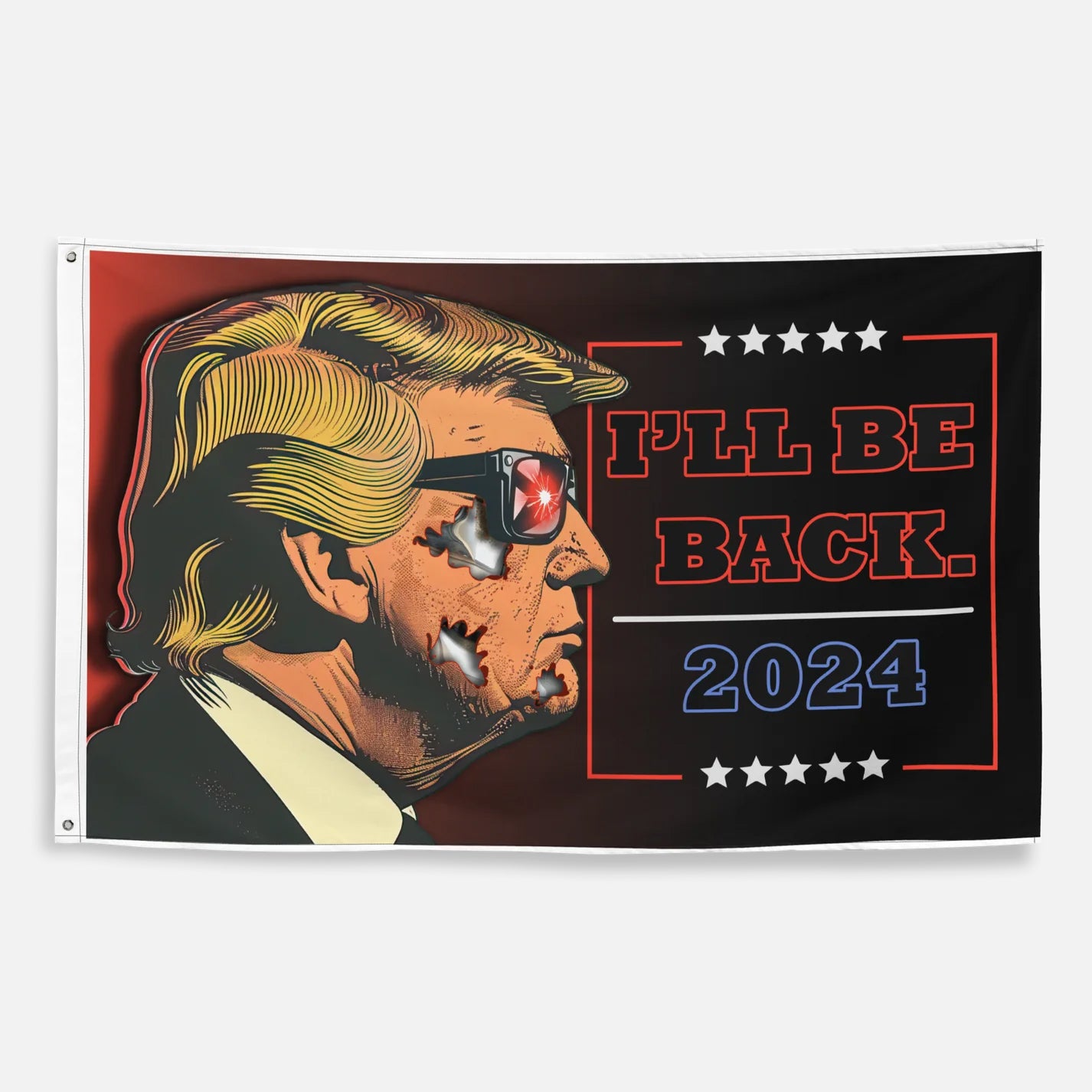 Trump Flag 2024 3x5 Indoor Outdoor Designed in USA 100% Polyester American Flags for Outside Inside with 2 Iron Grommets Single Sided Fade Resistant and Water Resistant Trump Flags 2024